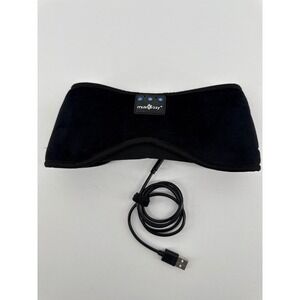 MUSICOZY Black Bluetooth Sleep Mask Headphones Integrated Speakers USB Charging